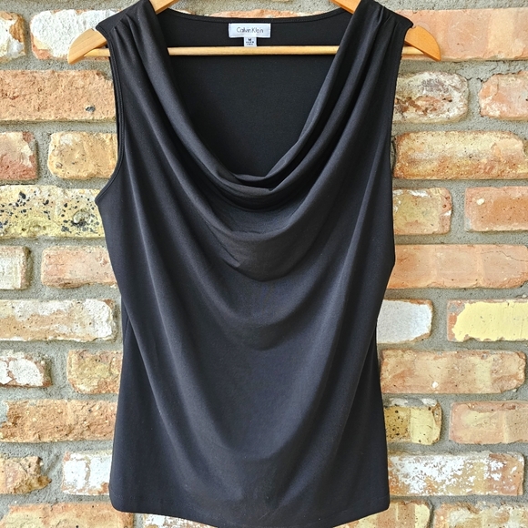 Calvin Klein Tops - Calvin Klein Black Cowl Neck Sleeveless Blouse